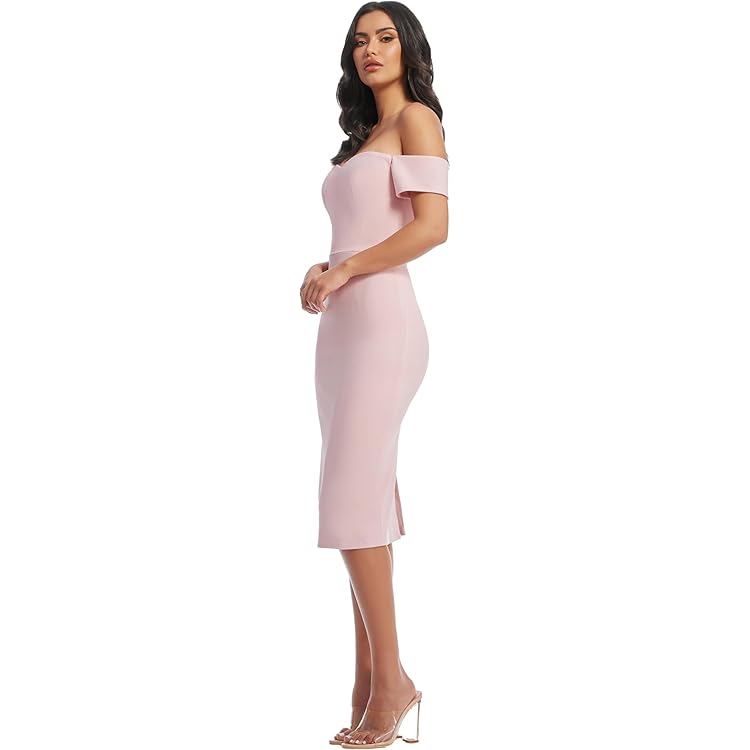 Women's Bailey Off The Shoulder Sweetheart Bodycon Midi Sheath Dress