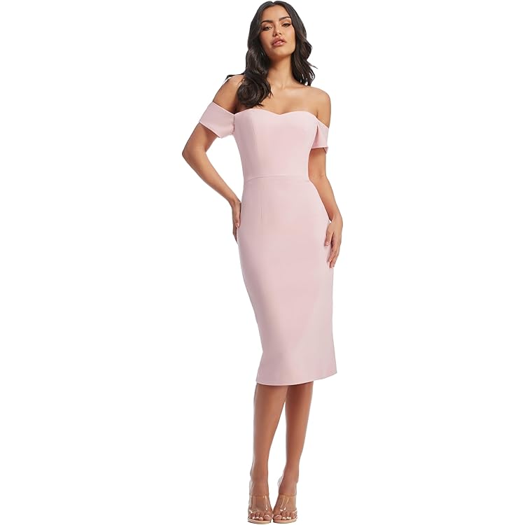 Women's Bailey Off The Shoulder Sweetheart Bodycon Midi Sheath Dress
